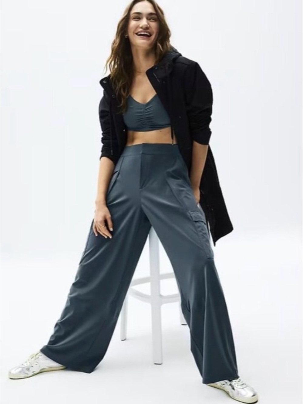Athleta Pinnacle High Rise Cargo Trouser in Eden